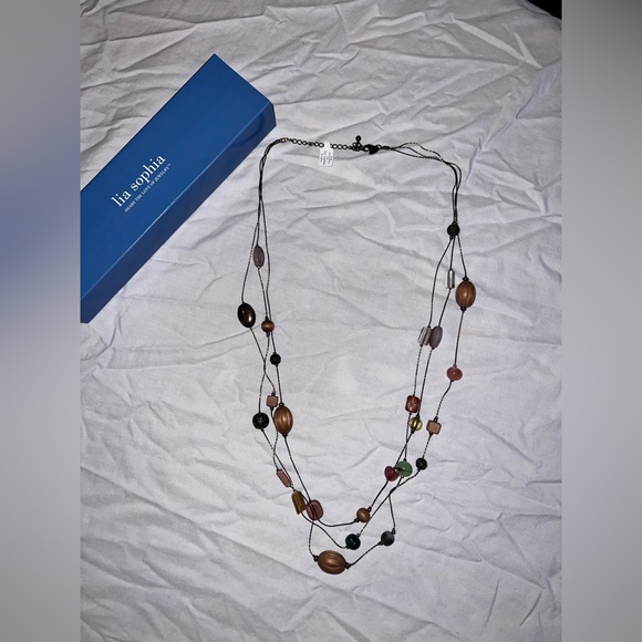 New in box long triple strand Lia Sophia necklace - Picture 1 of 3